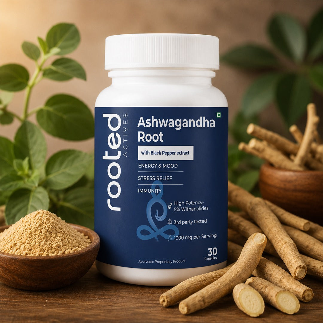 Pure Ashwagandha with black pepper extract capsules for Stress, Sleep & Mood Balance 30 capsule