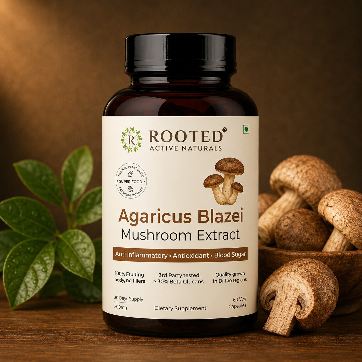 ABM Mushroom Extract Capsule for Inflammation, Blood Sugar Balance & Antioxidant Support