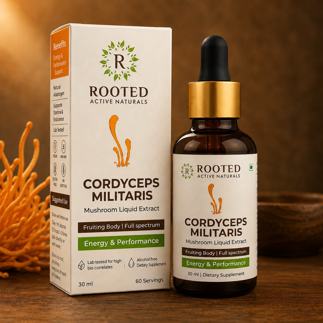 Organic Cordyceps Militaris Mushroom Liquid Extract